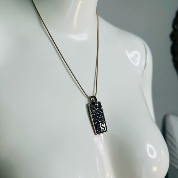 G.I.L.I. Black Spinel Rose Gold Initial “S” Necklace - Picture 3 of 5